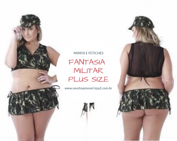 Fantasia Kit Camuflada Plus Size