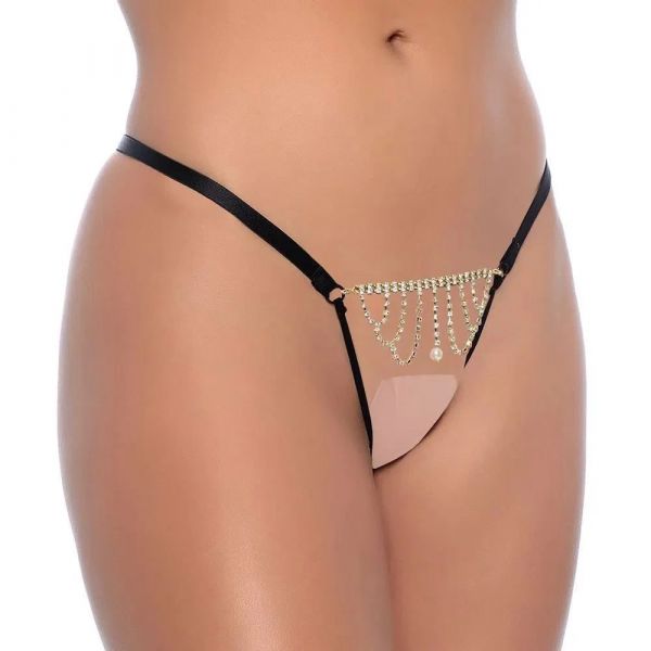 Calcinha Fio Luxo Strass Strappy