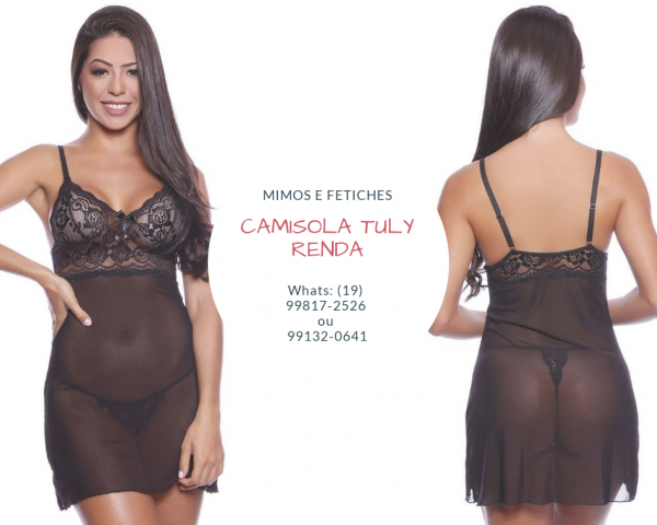 Camisola Tuly com Detalhes em Renda e Sem Bojo