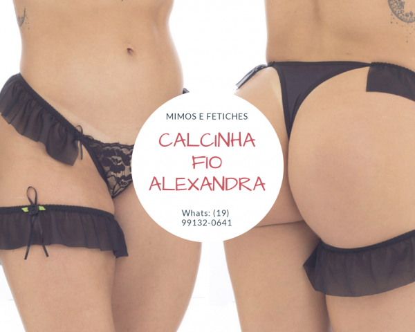 Calcinha Fio Alexandra com Perneira em Tule Patitex